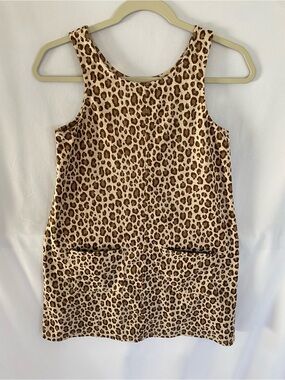 btween Leopard Print Pinafore - Brown & Cream Dress
